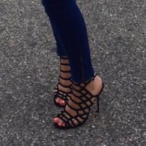 EXPRESS Black strap heels